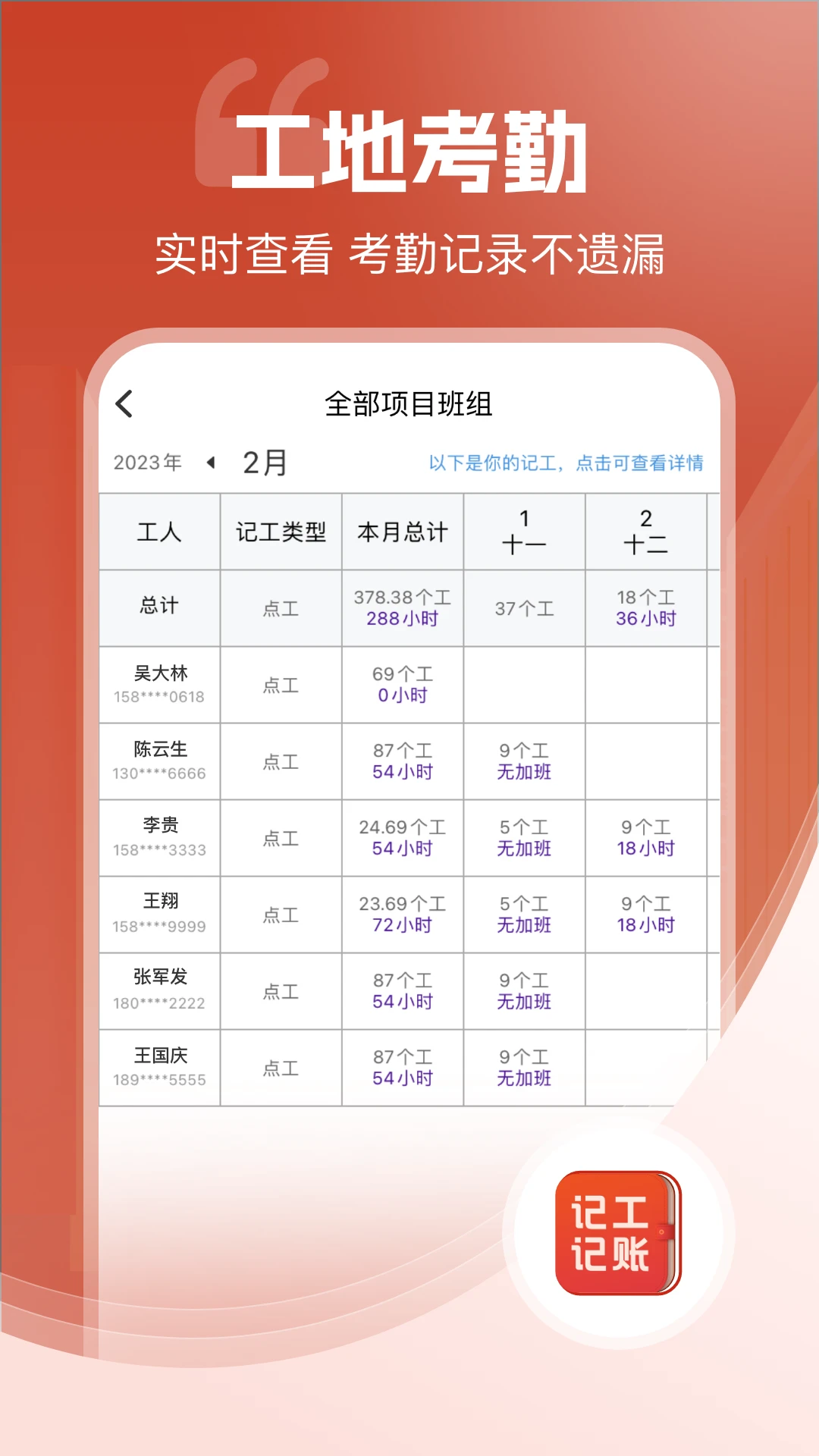 记工记账 记工记账